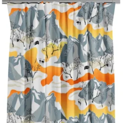 Arvidssons textil Gardiner Mönstrade|Norrland orange gardiner