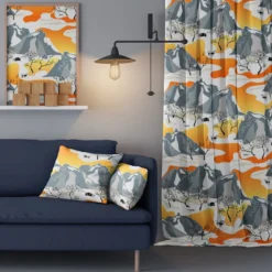 Arvidssons textil Gardiner Mönstrade|Norrland orange gardiner