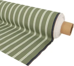 Nordisk Textil Randiga Möbeltyger|Rutor & Ränder|Norwich grön tyg med vita ränder