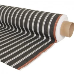 Nordisk Textil Randiga Möbeltyger|Rutor & Ränder|Norwich svart tyg med vita ränder