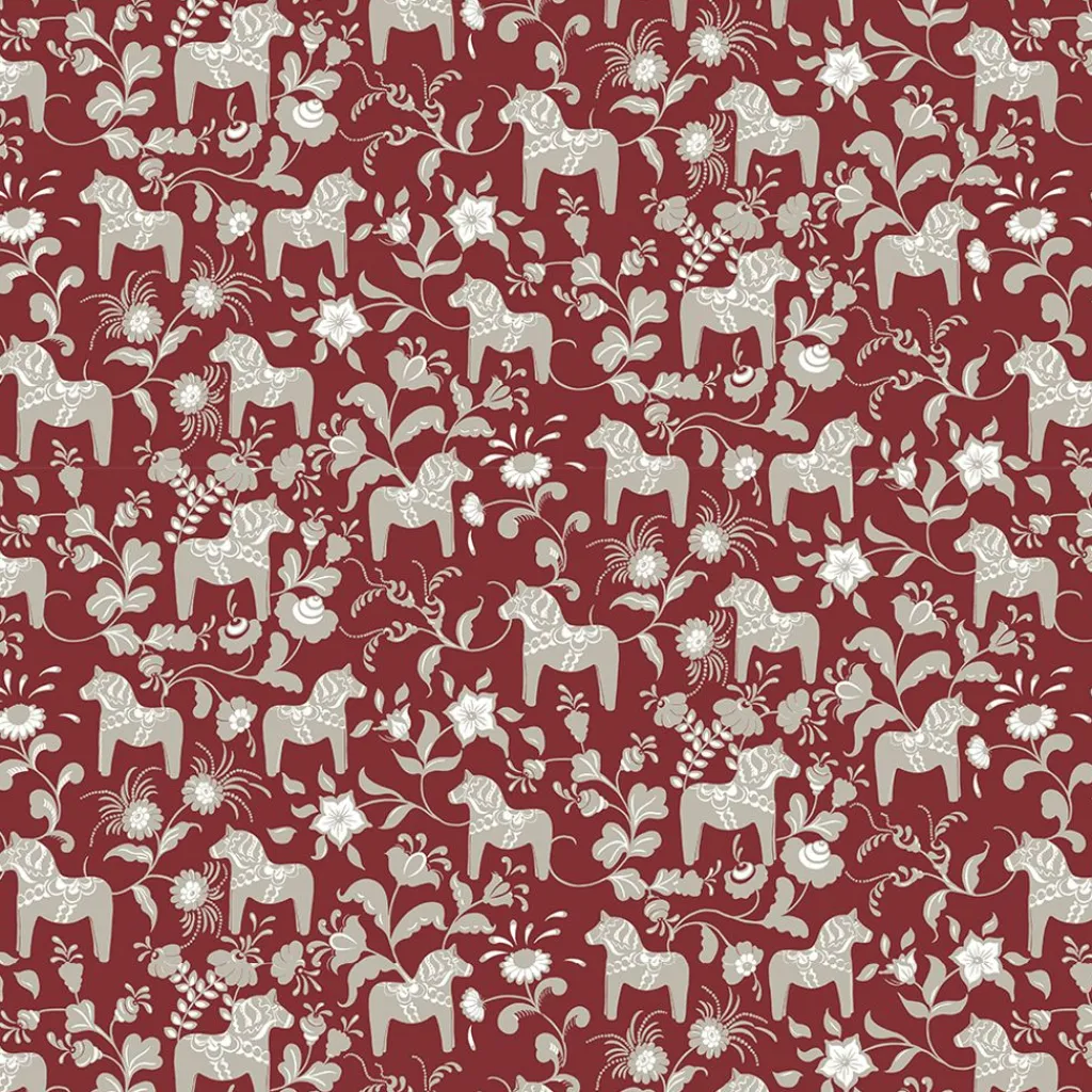 Arvidssons textil Gardintyger Mönstrade|Arvidssons Textil|Nusnäs röd tyg