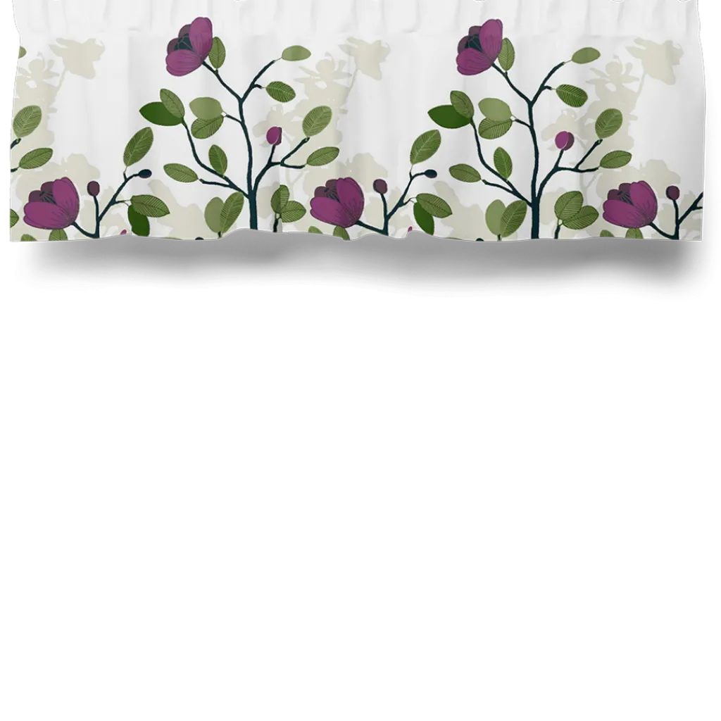 Arvidssons textil Gardinkappor Mönstrade|Ofelia plommon gardinkappa metervara