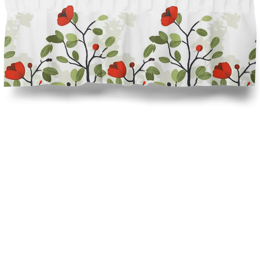 Arvidssons textil Gardinkappor Mönstrade|Ofelia röd-grön gardinkappa metervara