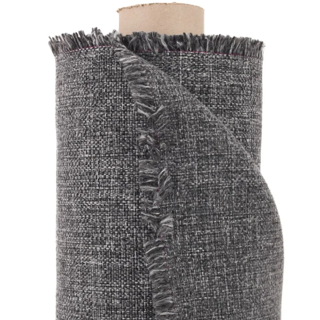 Nordisk Textil Enfärgade Möbeltyger|Omega Mörkgrå - Slitstarkt och vävt möbeltyg med melerad struktur