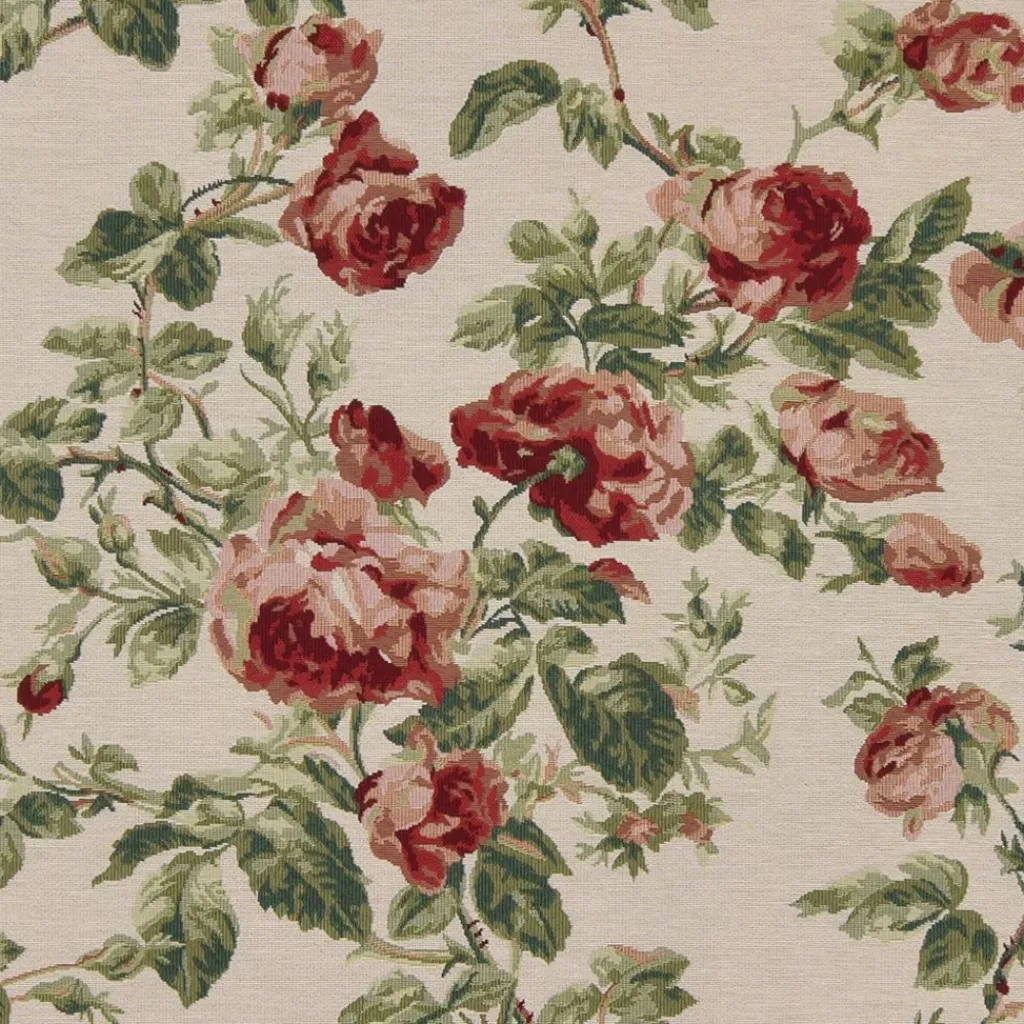 Arvidssons textil Blommiga Möbeltyger|Mönstrade Möbeltyger|Orlenas beige möbeltyg