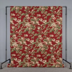 Arvidssons textil Blommiga Möbeltyger|Mönstrade Möbeltyger|Orlenas röd möbeltyg