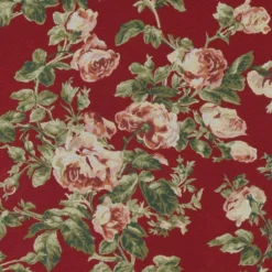 Arvidssons textil Blommiga Möbeltyger|Mönstrade Möbeltyger|Orlenas röd möbeltyg