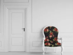 Arvidssons textil Blommiga Möbeltyger|Mönstrade Möbeltyger|Otis svart jacquard