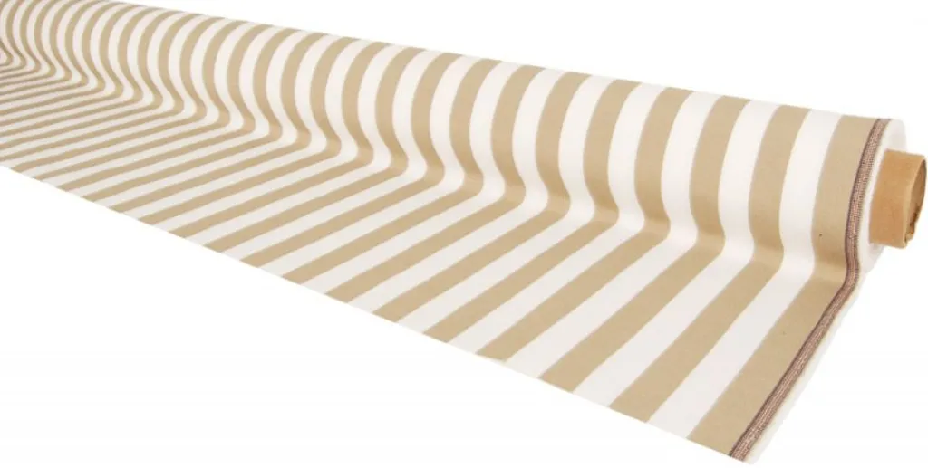 Nordisk Textil Randiga Möbeltyger|Rutor & Ränder|Oxford vit och beige blockrandigt tyg