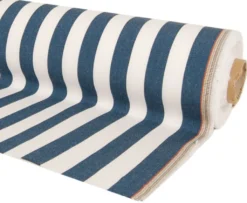 Nordisk Textil Randiga Möbeltyger|Rutor & Ränder|Oxford vit och blå blockrandigt tyg