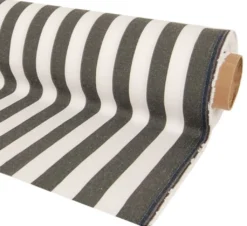 Nordisk Textil Randiga Möbeltyger|Rutor & Ränder|Oxford vit och grå blockrandigt tyg