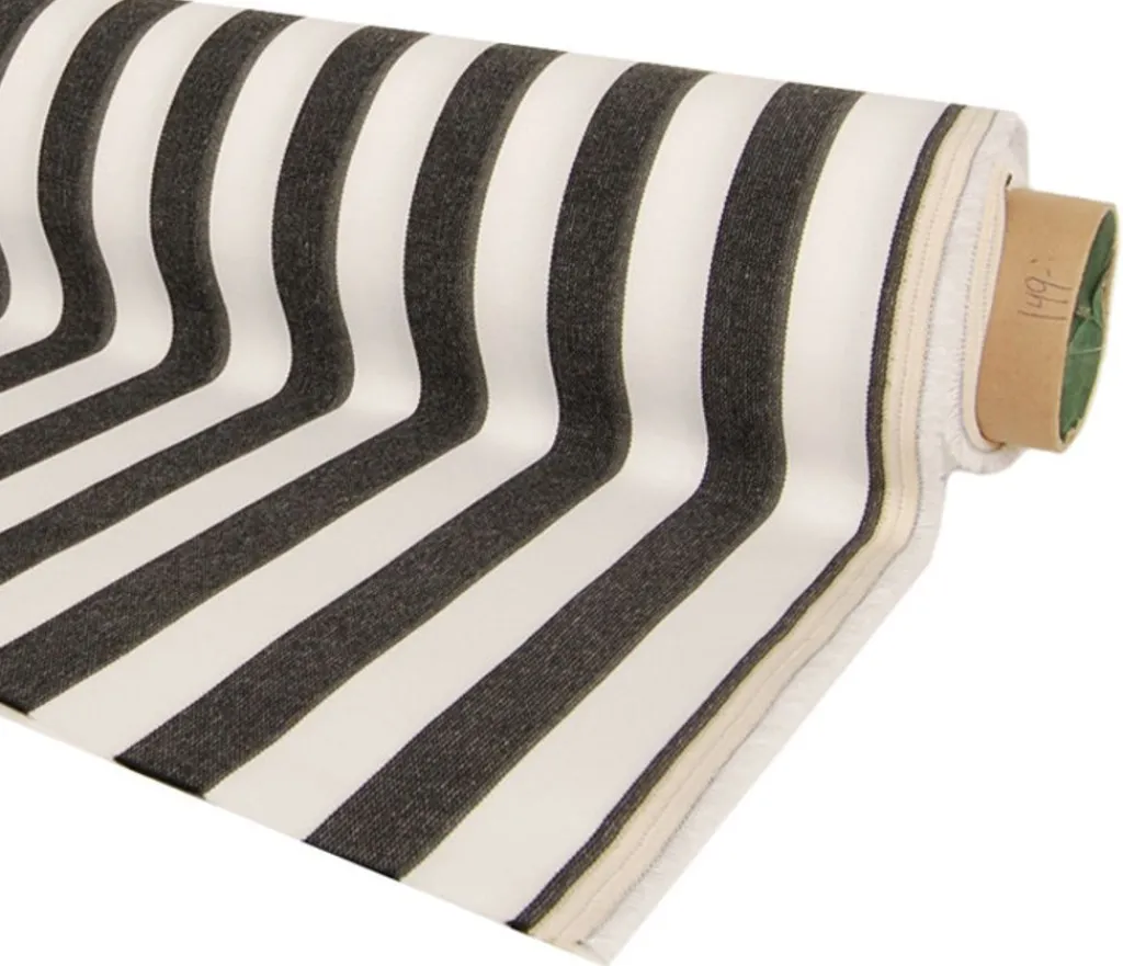 Nordisk Textil Randiga Möbeltyger|Rutor & Ränder|Oxford vit och svart blockrandigt tyg