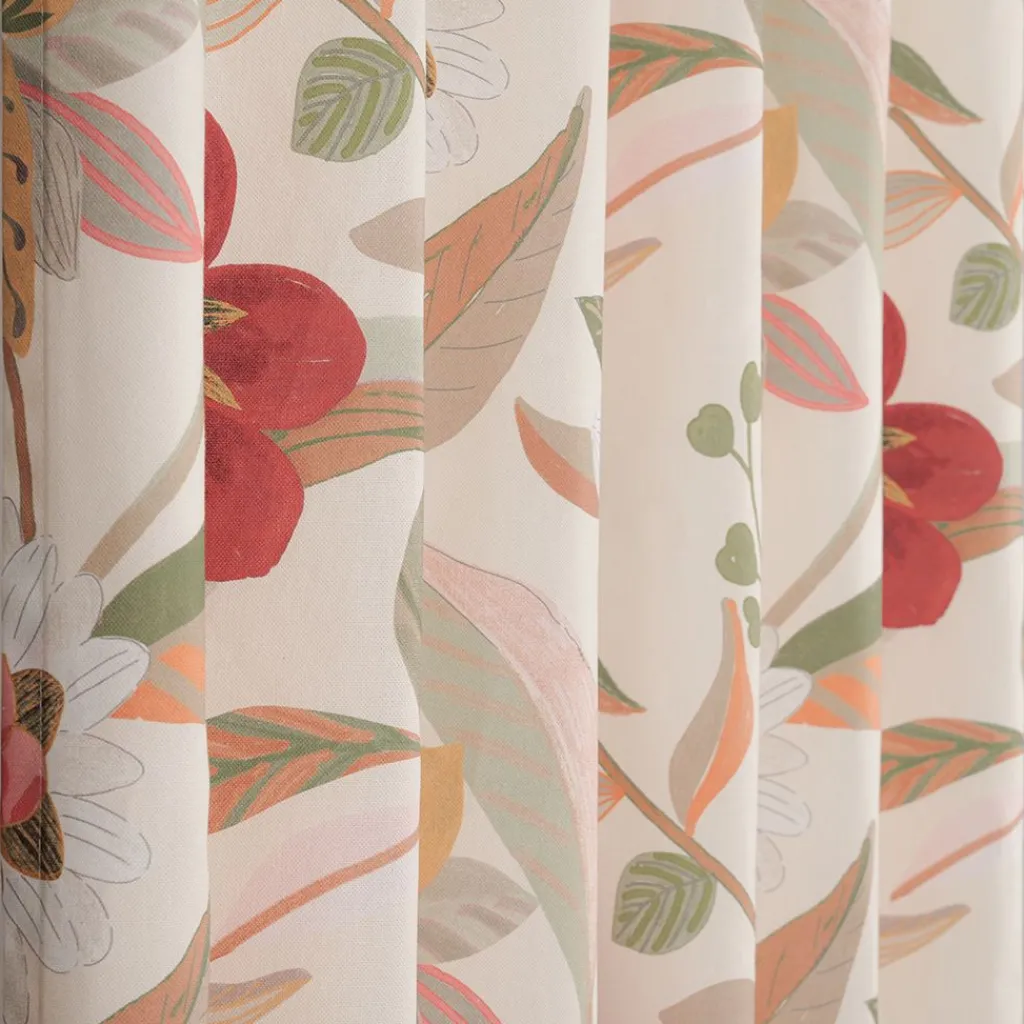Nordisk Textil Gardiner Mönstrade|Paths gardiner - ljusa nyanser med blomstermotiv