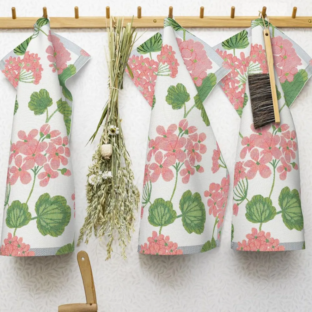 Ekelund Kökshandduk|Pelargonia kökshandduk 35X50 - s Linneväveri