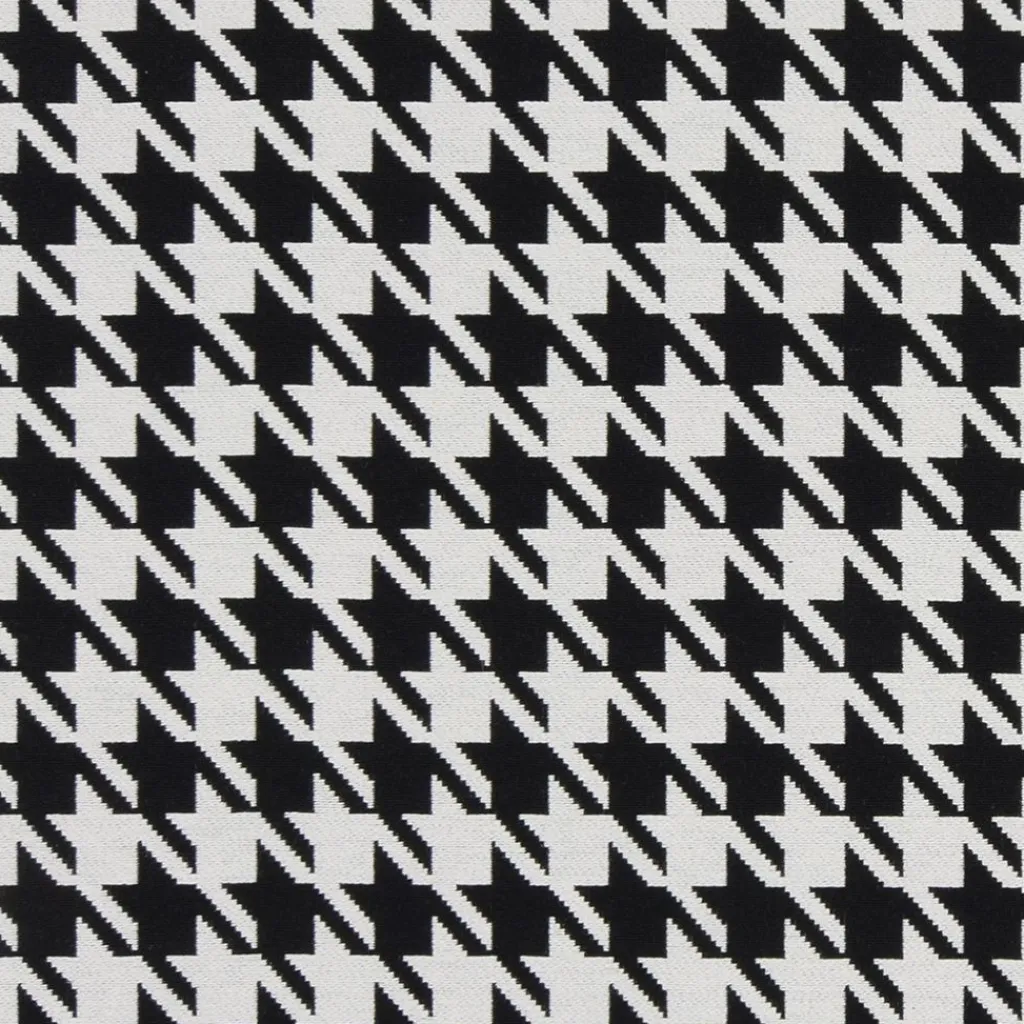 Nordisk Textil Rutiga Möbeltyger|Pied De Coq hundtand jacquardtyg i svart och vitt