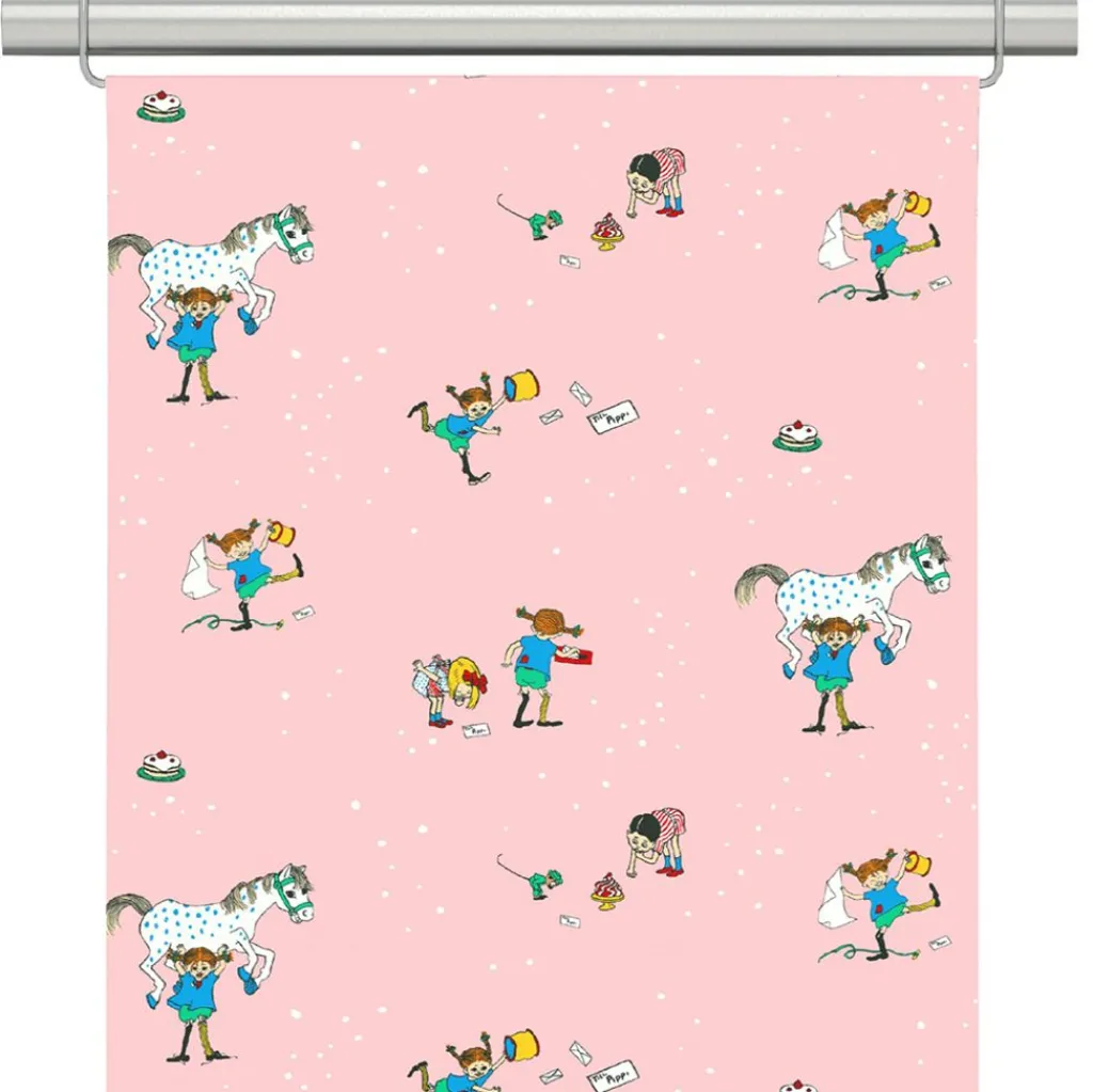 Arvidssons textil Panelgardiner|Pippi med vänner panel – Rosa Panelgardin