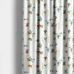 Barn Arvidssons textil Gardintyger Mönstrade|Barnmönster|Pippi på cirkus offwhite tyg