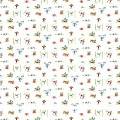 Barn Arvidssons textil Gardintyger Mönstrade|Barnmönster|Pippi på cirkus offwhite tyg