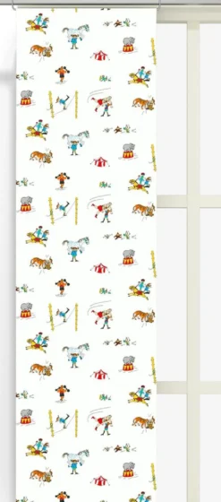 Arvidssons textil Panelgardiner|Pippi på cirkus panelgardiner – Offwhite