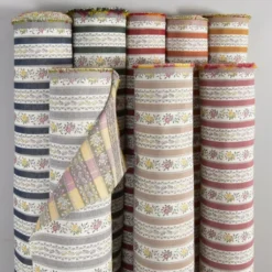 Nordisk Textil Randiga Möbeltyger|Mönstrade Möbeltyger|Portugal beige randigt stiltyg för möbelklädsel