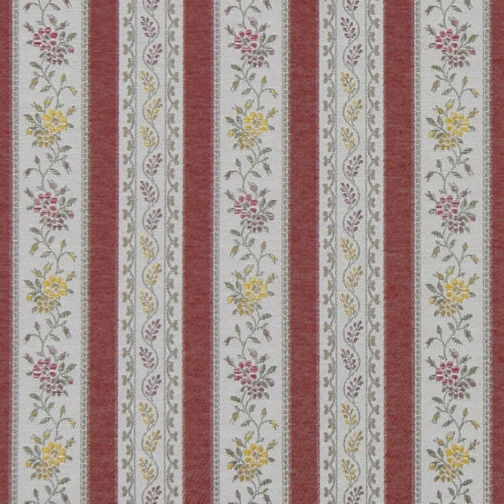 Nordisk Textil Randiga Möbeltyger|Mönstrade Möbeltyger|Portugal röd randigt stiltyg för möbelklädsel