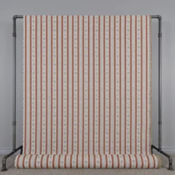 Nordisk Textil Randiga Möbeltyger|Mönstrade Möbeltyger|Portugal terrakotta randigt stiltyg för möbelklädsel