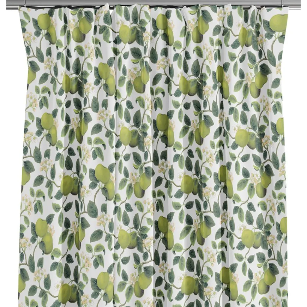 Arvidssons textil Gardiner Mönstrade|Äppellycka grön gardiner