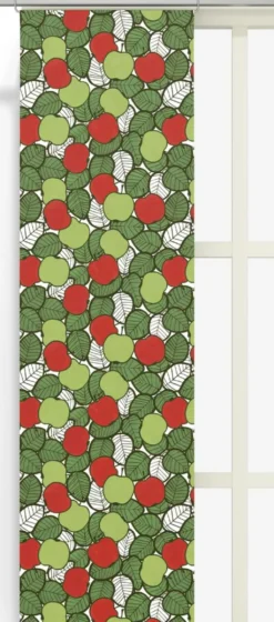 Arvidssons textil Panelgardiner|Päppel röd-grön panelgardiner