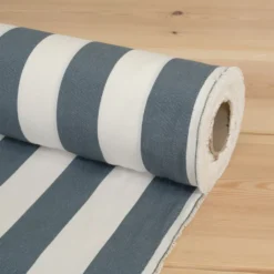 Nordisk Textil Randiga Möbeltyger|Rutor & Ränder|Preston vit och duvblå bredrandigt tyg