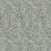 Jakobsdals Arts & Crafts Tyger|Gardintyger Mönstrade|Ramas beige-mint tyg med kvistar och blad