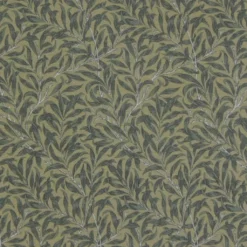 Jakobsdals Arts & Crafts Tyger|Gardintyger Mönstrade|Ramas grön-mörkgrön tyg med kvistar och blad