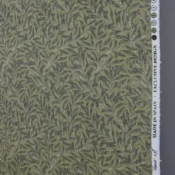 Jakobsdals Arts & Crafts Tyger|Gardintyger Mönstrade|Ramas grön-mörkgrön tyg med kvistar och blad