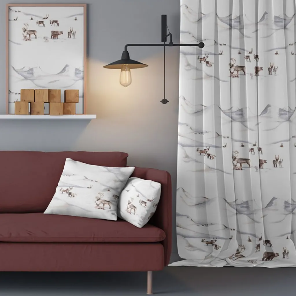 Arvidssons textil Gardiner Mönstrade|Julgardiner|Renfjället gardiner