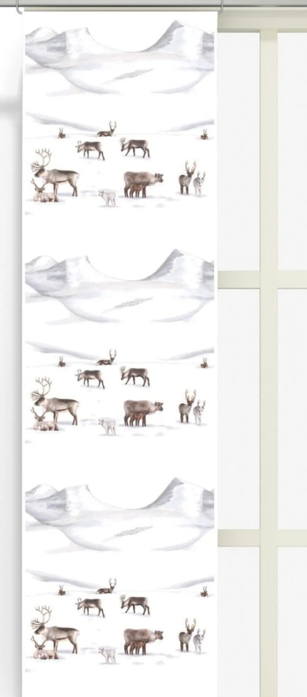 Arvidssons textil Julgardiner|Panelgardiner|Renfjället vit panelgardiner