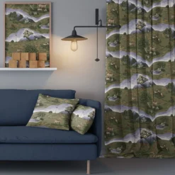Arvidssons textil Gardintyger Mönstrade|Arvidssons Textil|Renvandring mörkgrön tyg