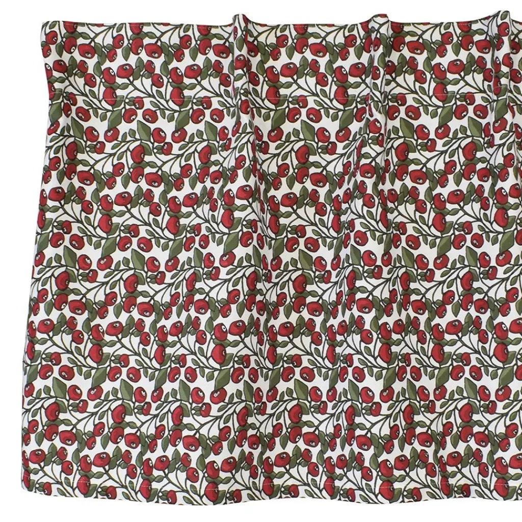 Arvidssons textil Gardinkappor Mönstrade|Rea Gardiner|Ris röd-grön gardinkappa metervara