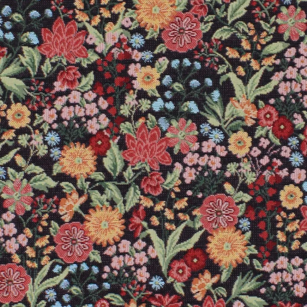 Arvidssons textil Blommiga Möbeltyger|Mönstrade Möbeltyger|Romantic svart jacquard
