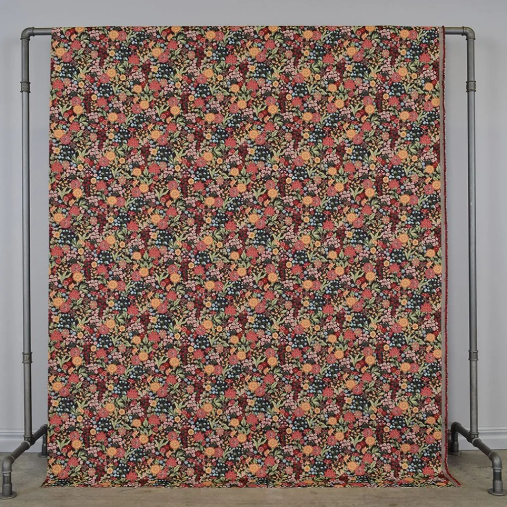 Arvidssons textil Blommiga Möbeltyger|Mönstrade Möbeltyger|Romantic svart jacquard
