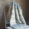 Kerstin Landström Design Ullfiltar|Rosengård grå-blå ullfilt 130x180cm-
