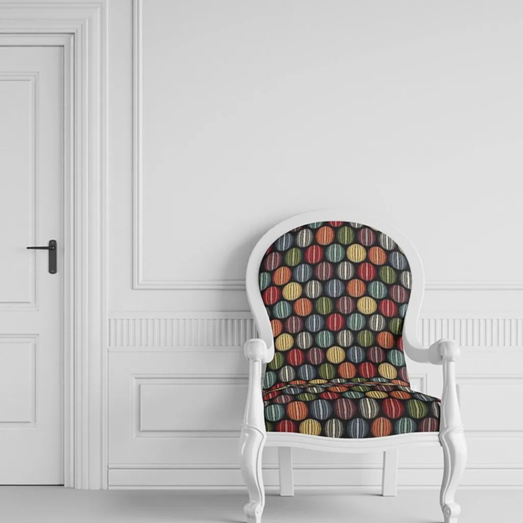 Nordisk Textil Mönstrade Möbeltyger|Roswalt svart möbeltyg