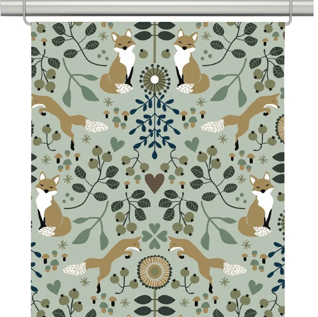 Arvidssons textil Panelgardiner|Rävstigen grön panelgardiner