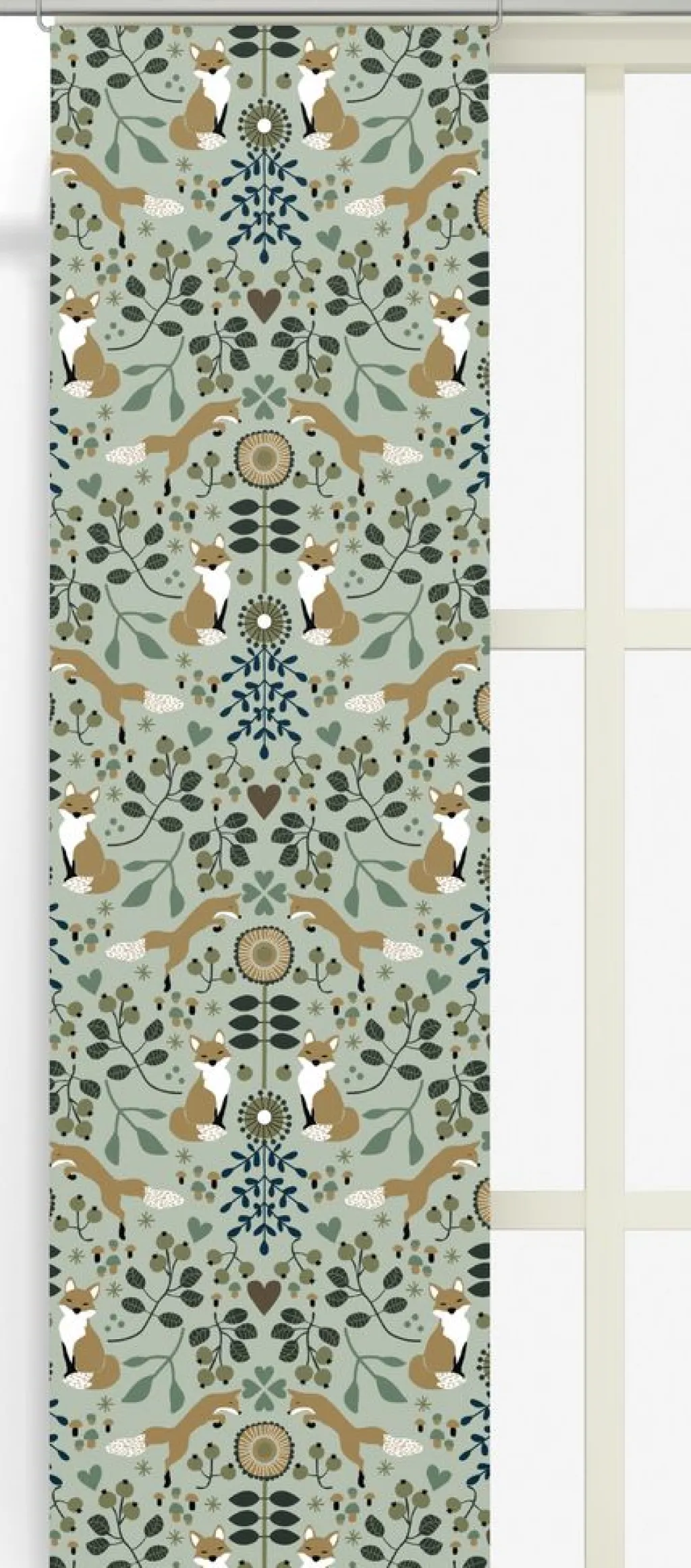 Arvidssons textil Panelgardiner|Rävstigen grön panelgardiner