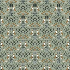 Gardintyger Mönstrade|Arvidssons Textil|Rävstigen grön tyg