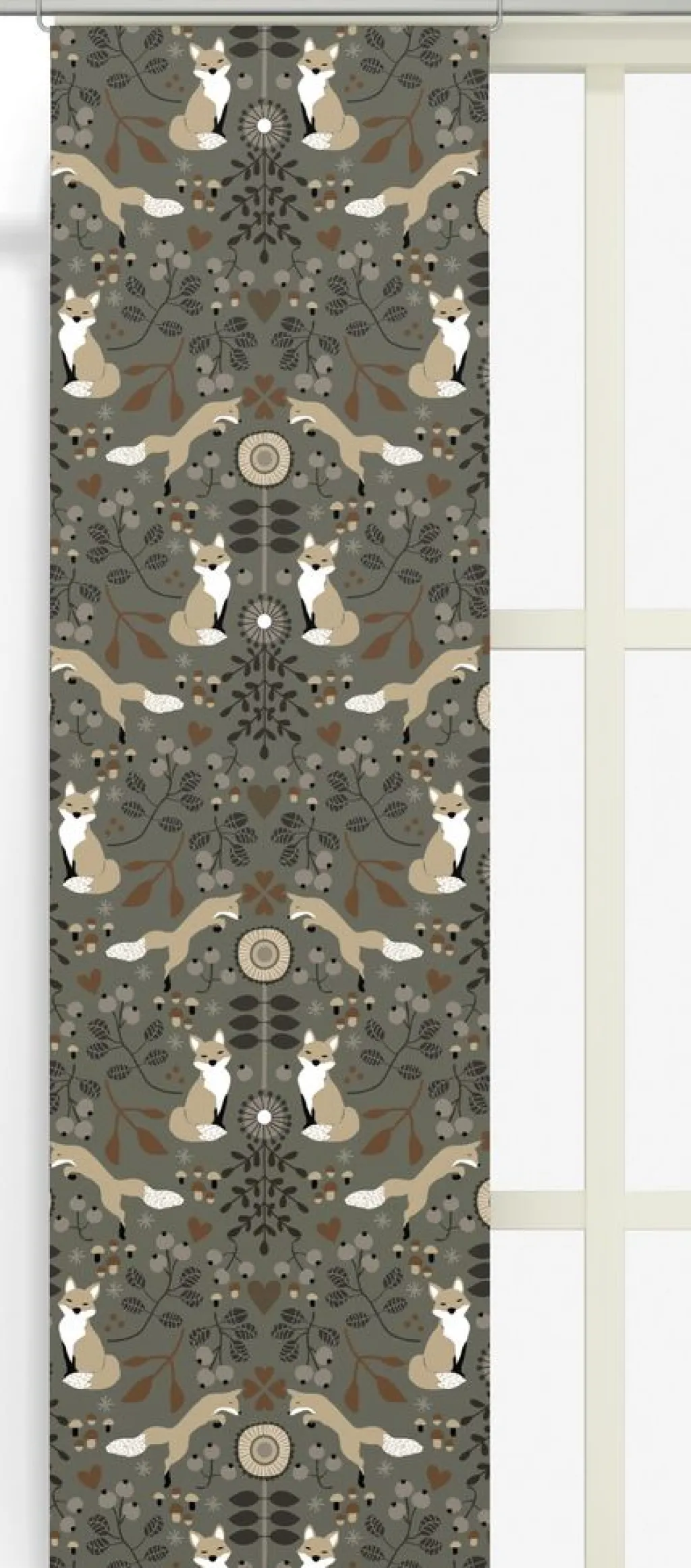 Arvidssons textil Panelgardiner|Rävstigen khaki panelgardiner
