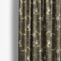 Arvidssons textil Gardintyger Mönstrade|Arvidssons Textil|Rävstigen khaki tyg