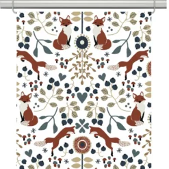 Arvidssons textil Panelgardiner|Rävstigen vit-röd panelgardiner