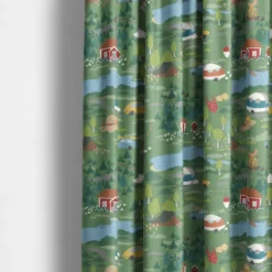 Arvidssons textil Gardiner Mönstrade|Semester grön gardiner – sommar och camping