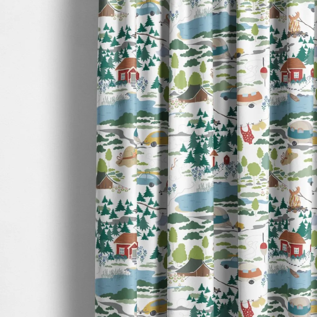 Arvidssons textil Gardintyger Mönstrade|Arvidssons Textil|Semester vit tyg – sommar och camping