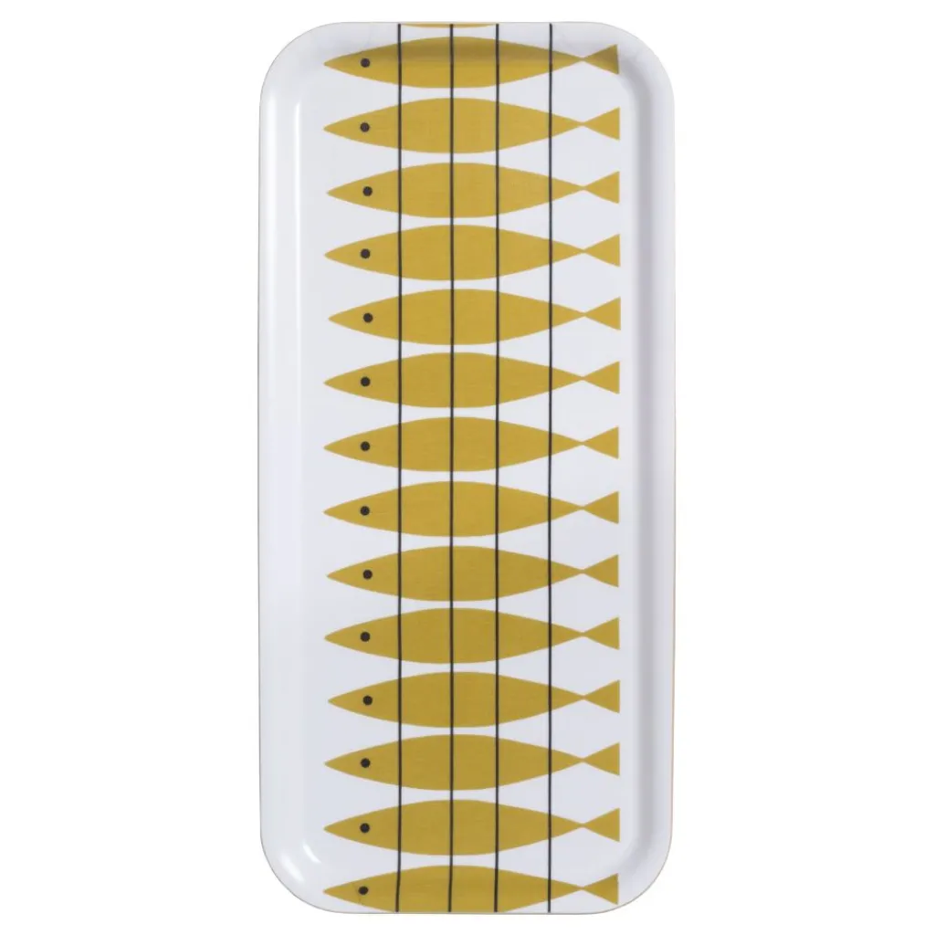 Almedahls Brickor|Sill bricka ockra 32x15 – klassisk svensk design av Marianne Nilsson