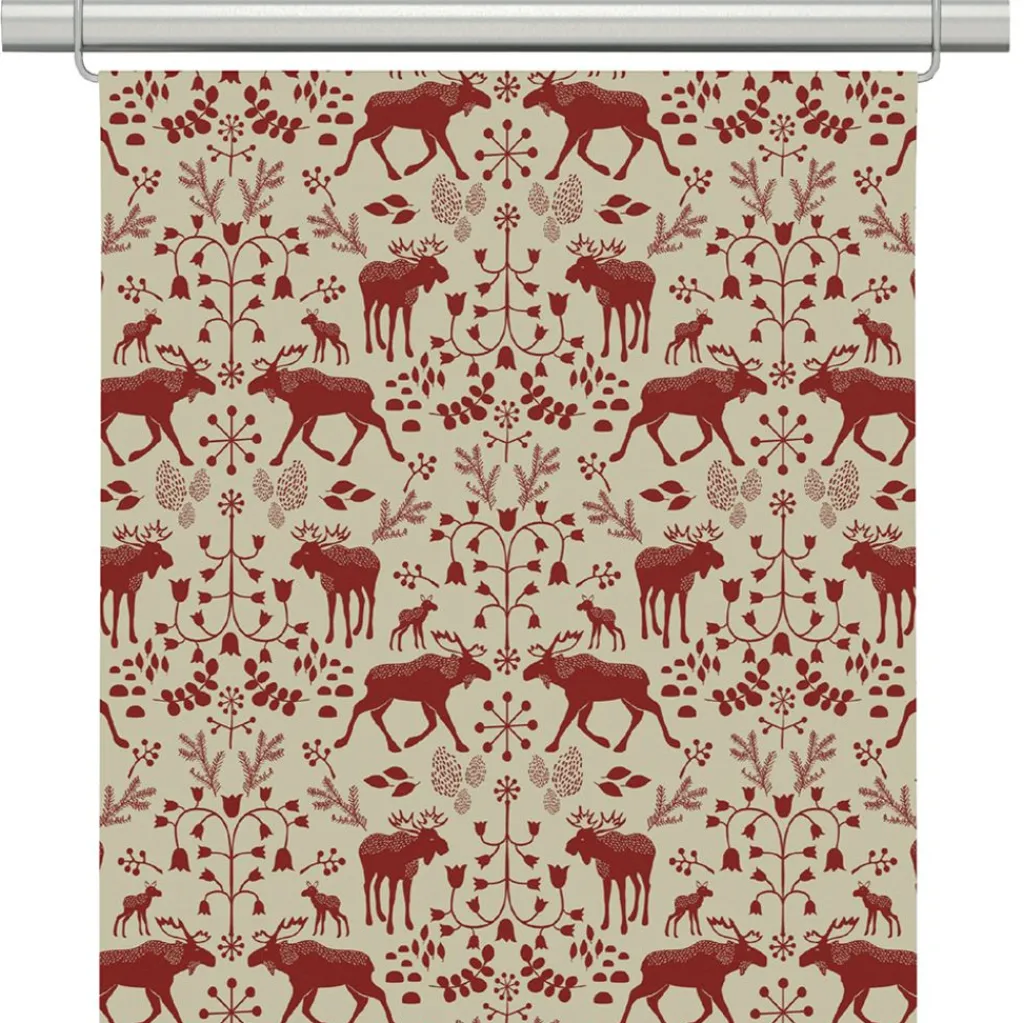 Arvidssons textil Panelgardiner|Skogens konung culla röd - panelgardiner